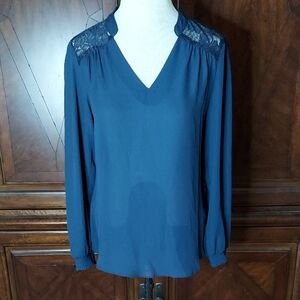 NWT Fortune & Ivy Elegant Navy Blue Women's Top
